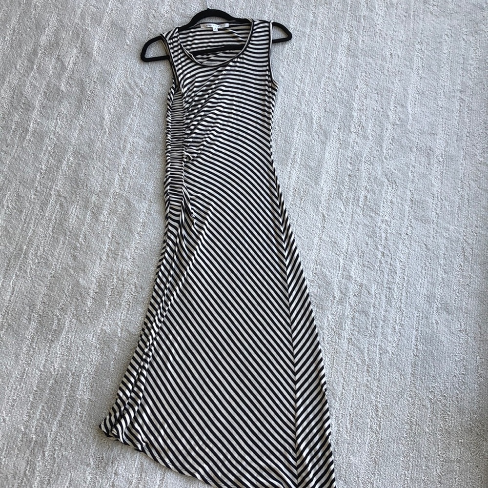 Max Studio Black & White Striped Maxi Dress